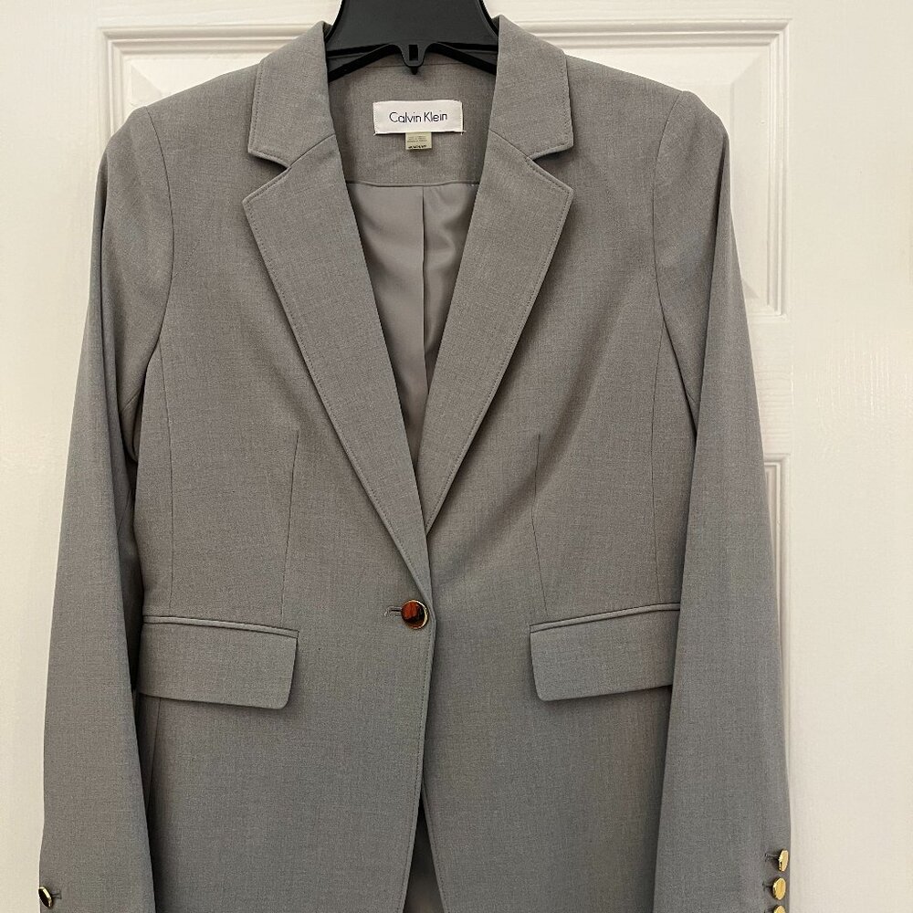 Calvin Klein Grey Blazer- EUC- Size 6